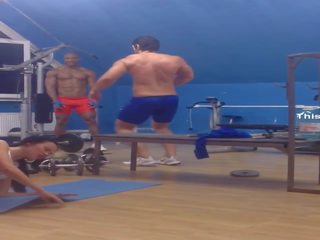 Muscle dancing in gym