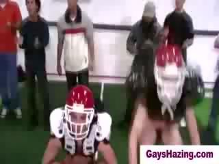 Hetro guys made to play Nude football by homos