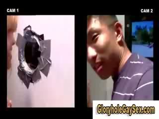 Straight guy tricked into gay bj at the Gloryhole